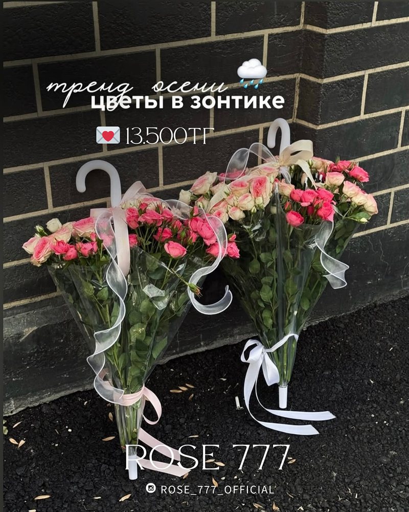 Цветы в зонтике — купить букет с доставкой в Астане | Rose777