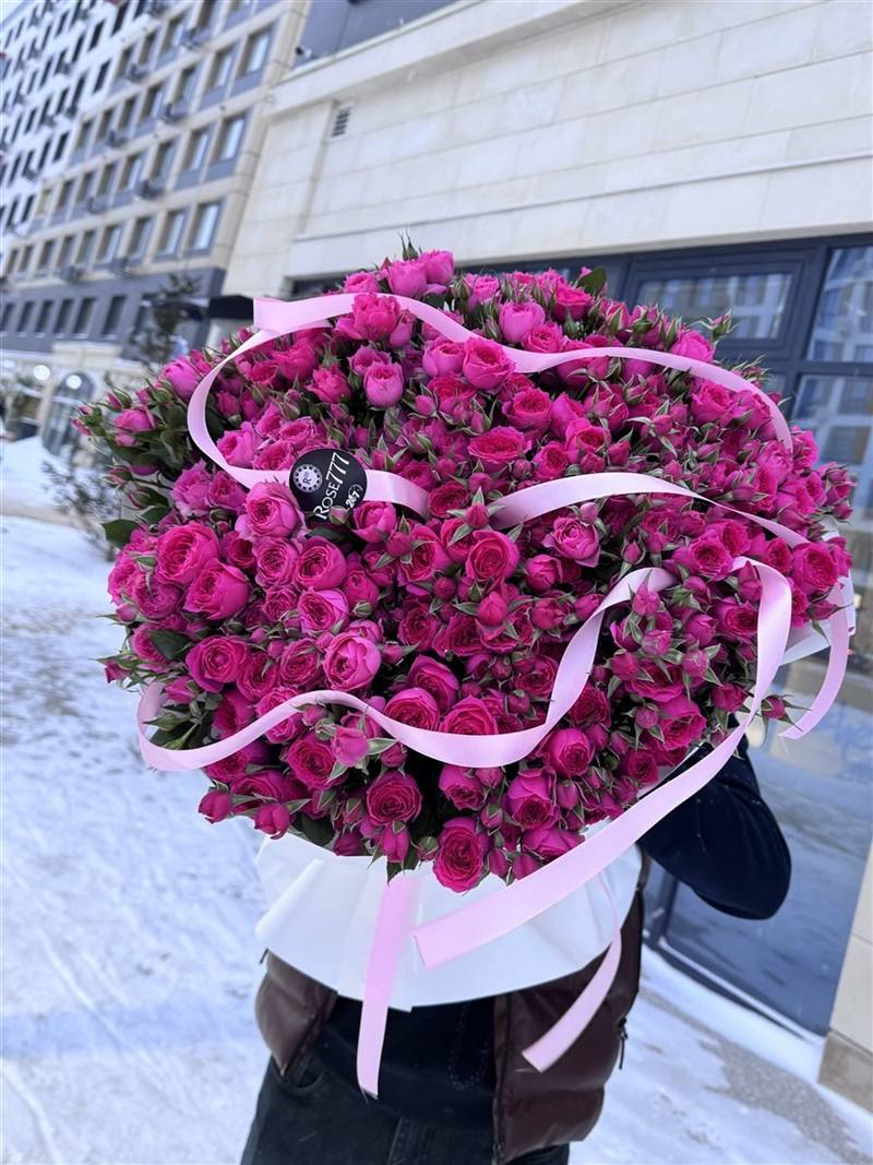 Кустовые розы фуксия XL — купить букет с доставкой в Астане | Rose777 — фото 1