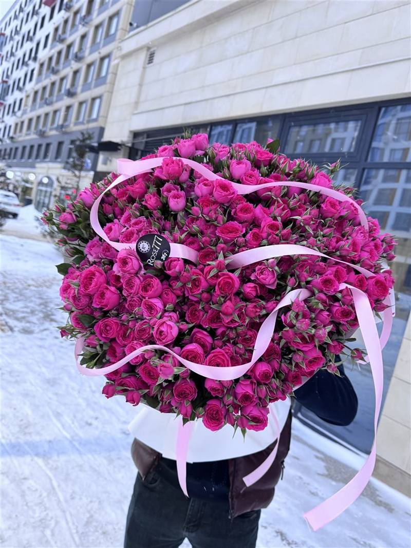 Кустовые розы фуксия XL — купить букет с доставкой в Астане | Rose777 — фото 2