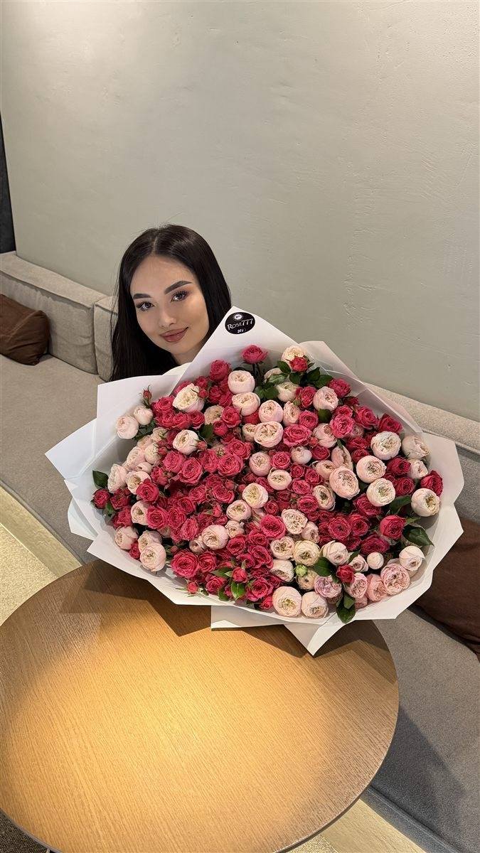 Кустовые розы «Малиновый закат» — купить букет с доставкой в Астане | Rose777 — фото 2