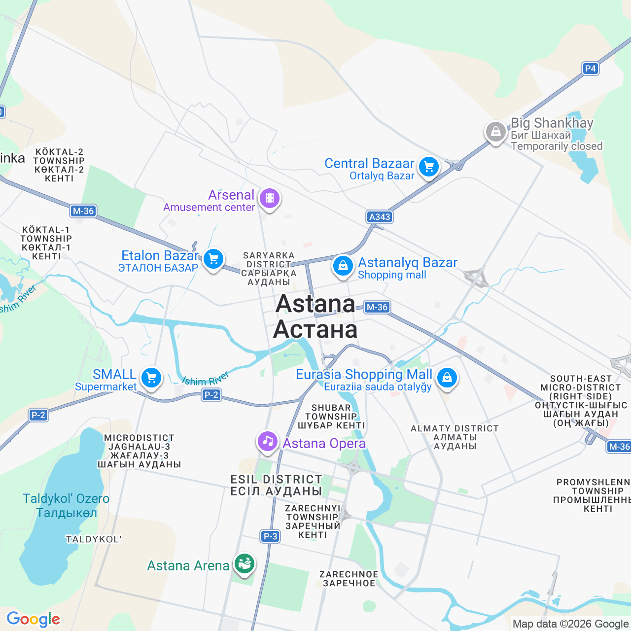Карта салонов Rose777 в Астане